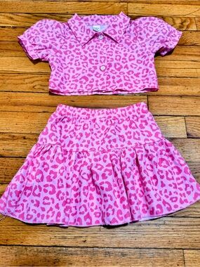 Toddler Girls Pink Leopard Print 2-Piece Set | Size 18-24M |